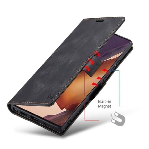 AutSpace For Samsung Galaxy Note 20 Ultra Case RFID Blocking Retro Flip Premium Leather Card Holder Wallet Cover - Black AutSpace For Samsung Galaxy Note 20 Ultra Case RFID Blocking Retro Flip Premium Leather Card Holder Wallet Cover - Black